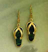 Created Opal Earrings leaver Flip Flops 18083 14Kt Gold 5.7 gram Created Opal Earrings leaver Flip Flops 18083 14Kt Gold 5.7 gram