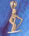 Woman Skiing skier 3548 3D 2.9 grams 14 KT yellow gold, Woman Skiing skier 3548 3D 2.9 grams 14 KT yellow gold,